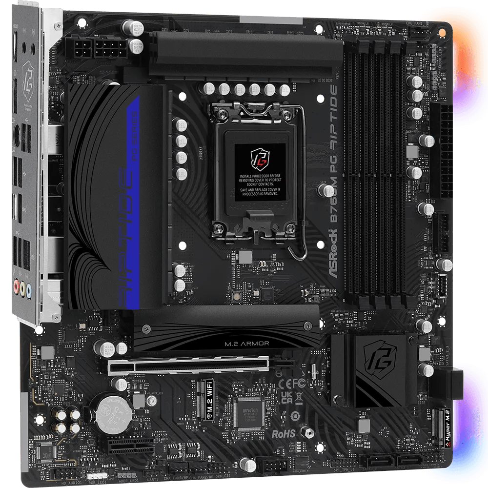 ASRock B760M PG Riptide Intel 700 Series mATX Motherboard | 90 - MXBL60 - A0UAYZ | - Vektra Computers LLC ASRock B760M PG Riptide Intel 700 Series mATX Motherboard | 90 - MXBL60 - A0UAYZ | - Vektra Computers LLC